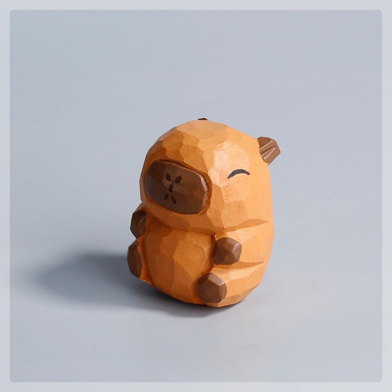 Ornement capybara en bois fait à la main Gohobi