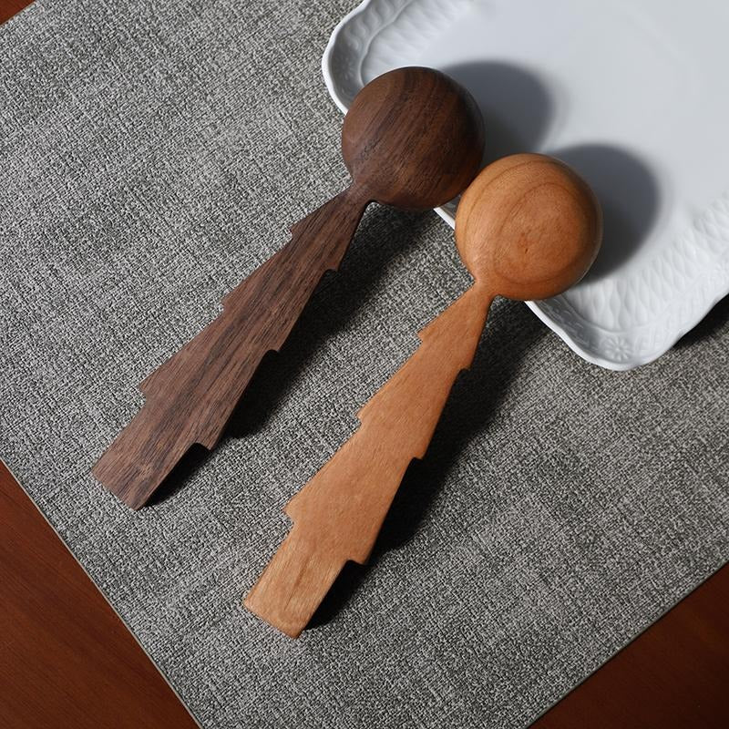 Cuillère en bois faite à la main en forme d'arbre Gohobi 004