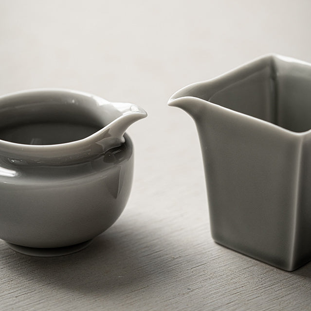 Pichet de style japonais Gohobi gris glacé et vert 001