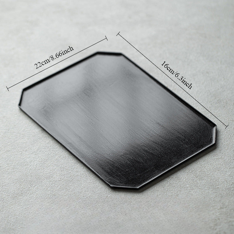 Plateau rectangulaire en fer noir style japonais Gohobi Wabi-Sabi 008