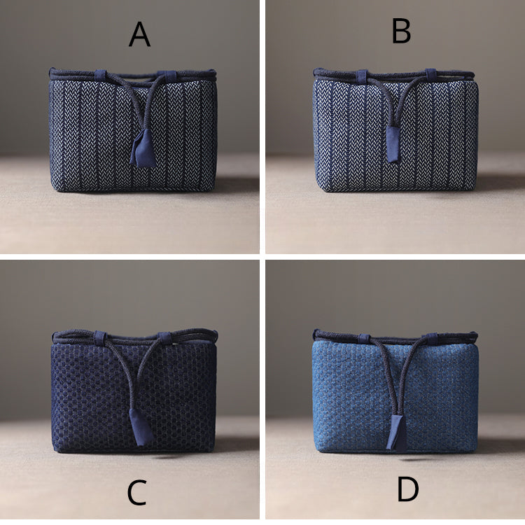 Gohobi Denim Medium Teaware Storage Travel Bag Shifuku