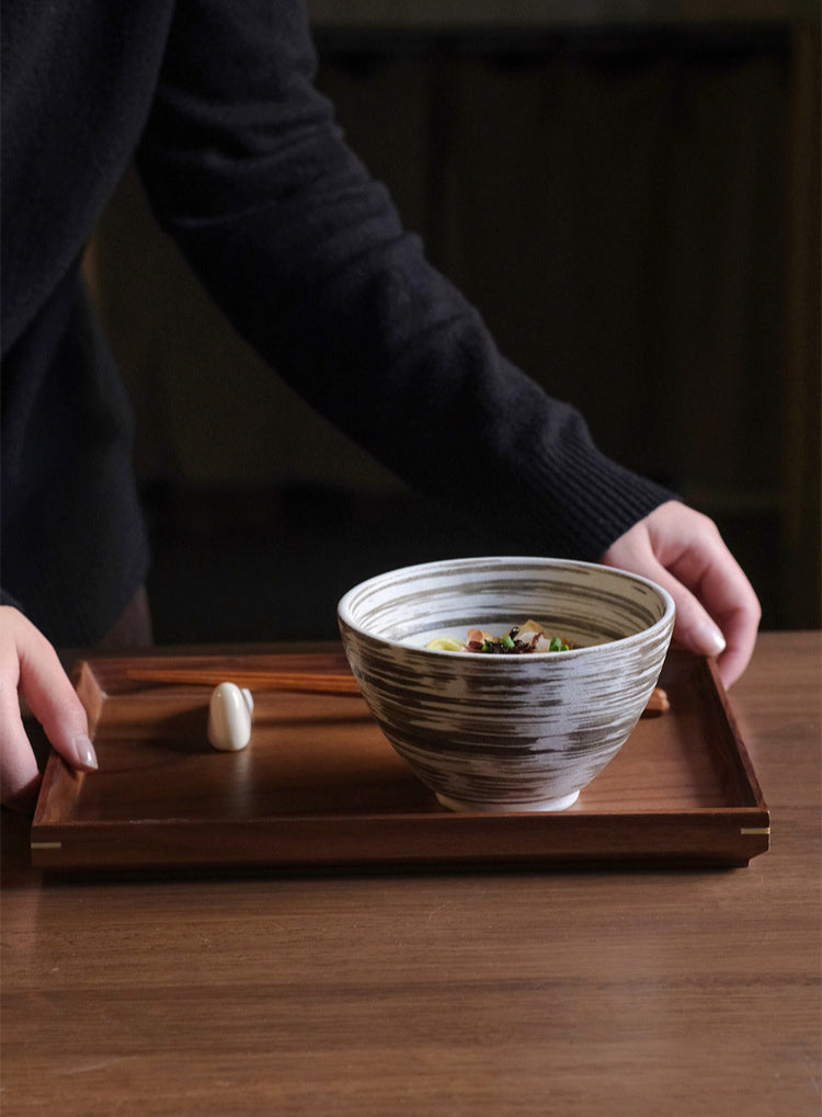 Bol à riz en céramique rétro importé du Japon, bol à chapeau Minoya Shino, vaisselle de ménage japonaise