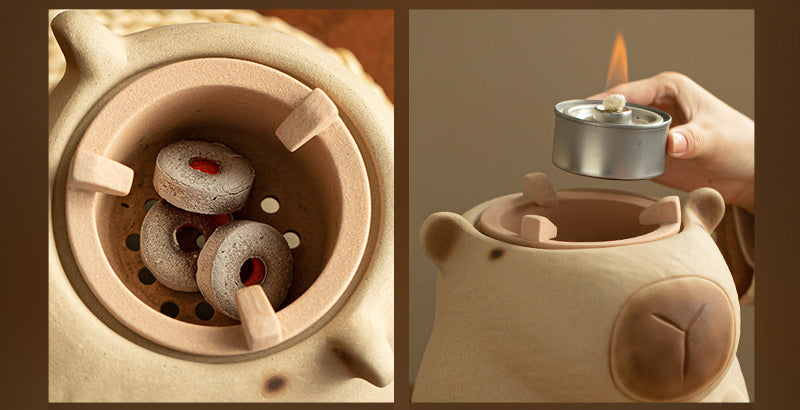 Gohobi Traditional Teapot and Stove Set 002 Capybara