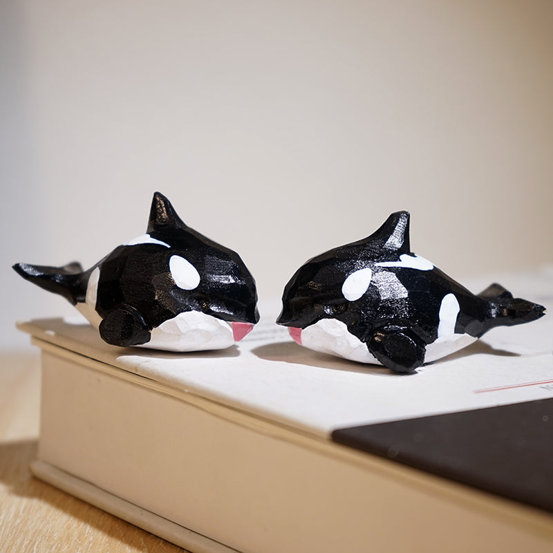Gohobi Handcrafted Wooden Orca Ornament
