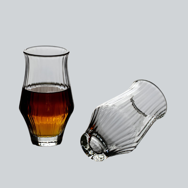 Gohobi Tasse à thé aromatique en verre rayé faite à la main