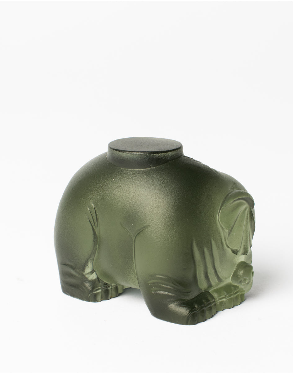 Porte-stylo en verre coloré en forme d'éléphant en pate de verre Gohobi