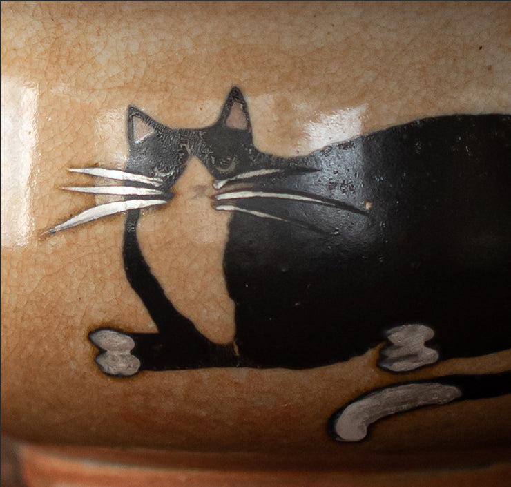 Gohobi Handmade Black Ink Hand-painted Cat Gaiwan 009 Hohin Teapot
