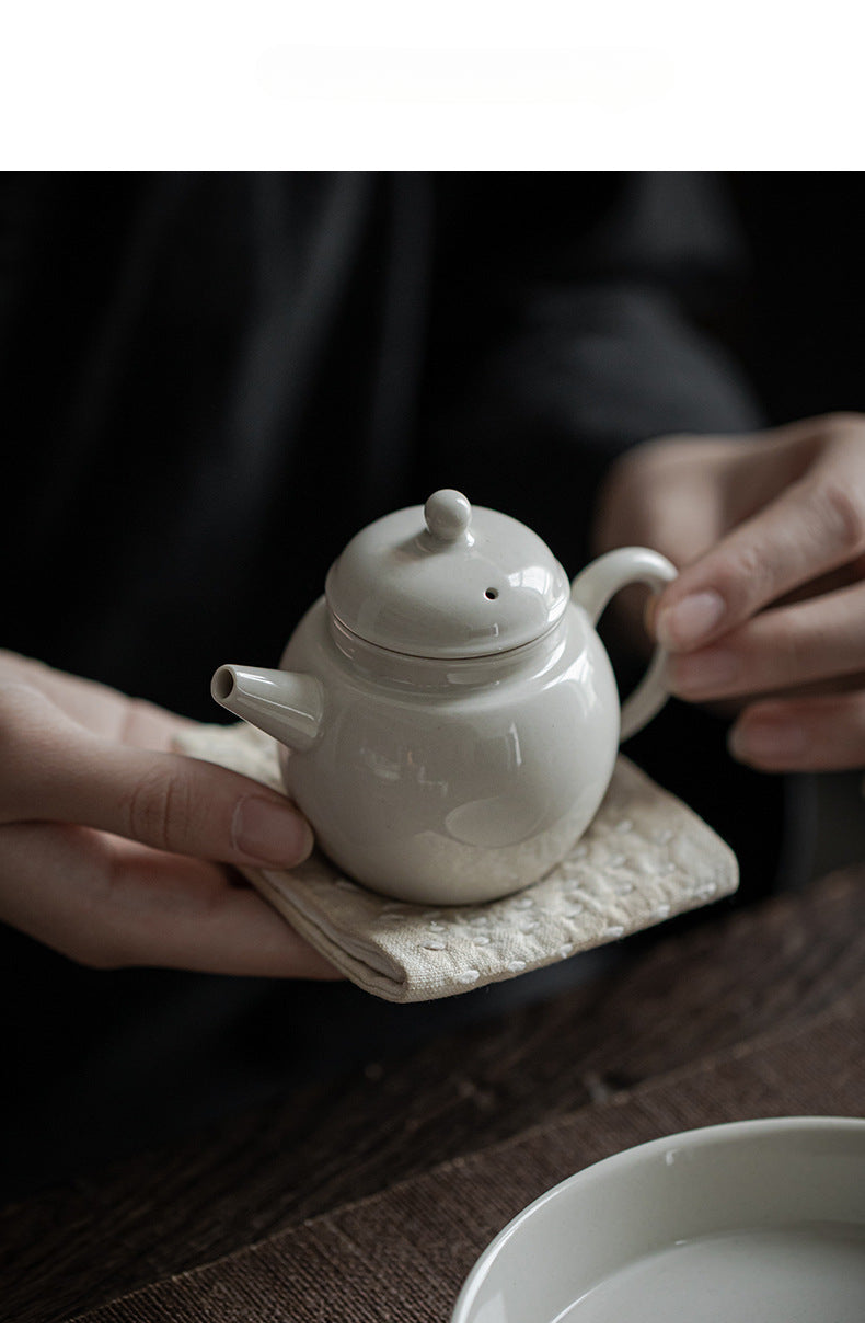 Gohobi Japanese Grass Ash Glaze Handmade Teapot
