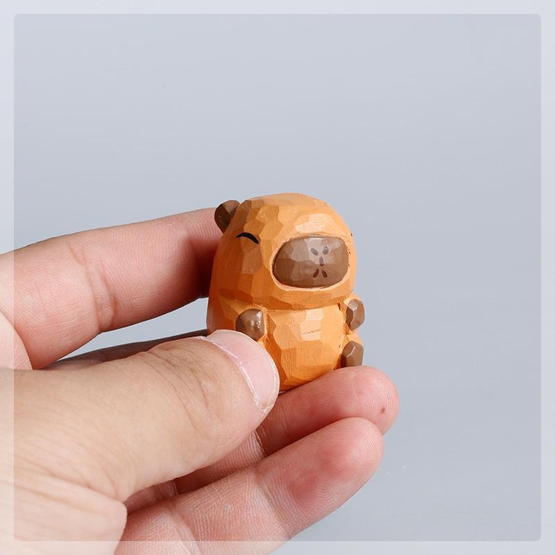 Ornement capybara en bois fait à la main Gohobi