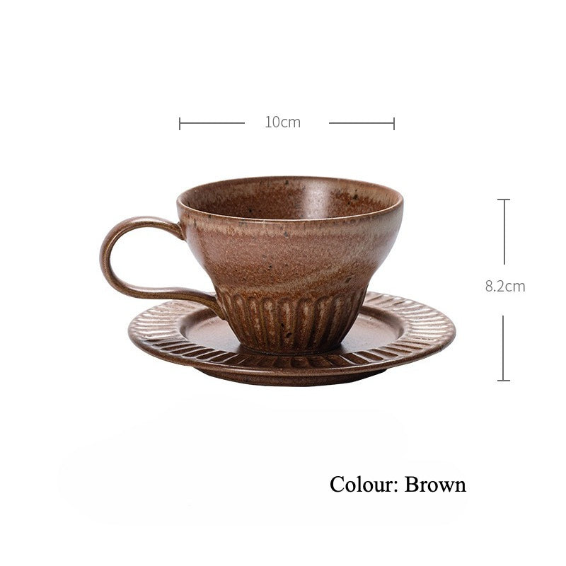 Gohobi Japanese Retro Coffee Cup and Saucer Set
