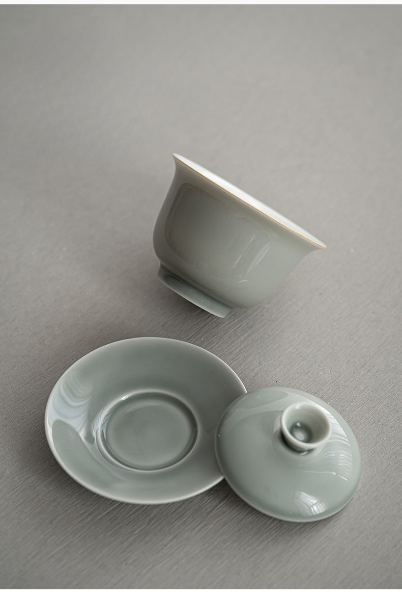Gohobi Japanese-style Ice Ash Soot Glaze Sancai Gaiwan