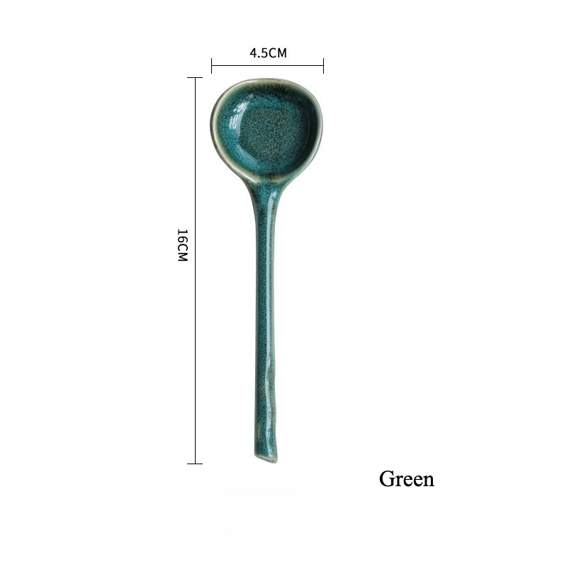 Gohobi Japanese Vintage Ceramic Long-Handle Spoon