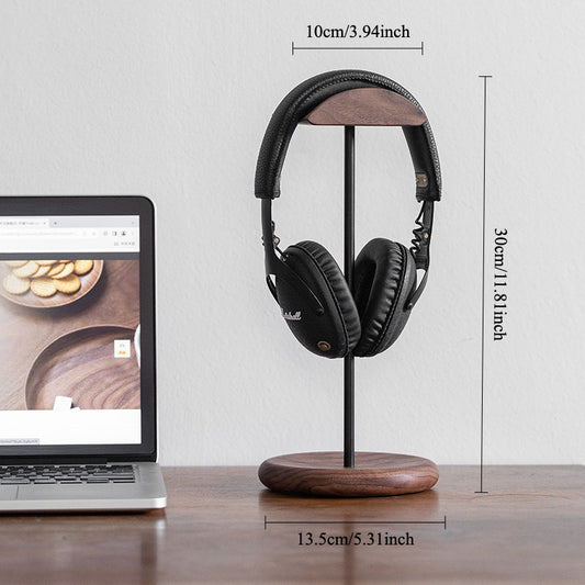 Gohobi Black Walnut Wooden Headphone Stand