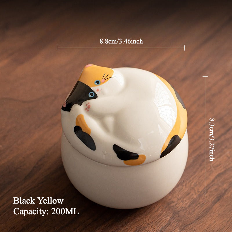 Gohobi Cat Ceramic Tea Canister