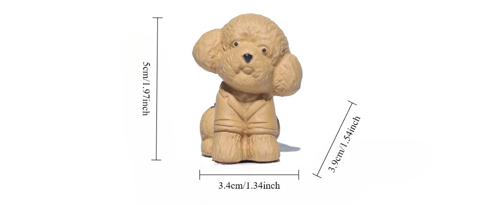 Ornement en forme de chien en peluche en argile YiXing fait à la main en céramique Gohobi