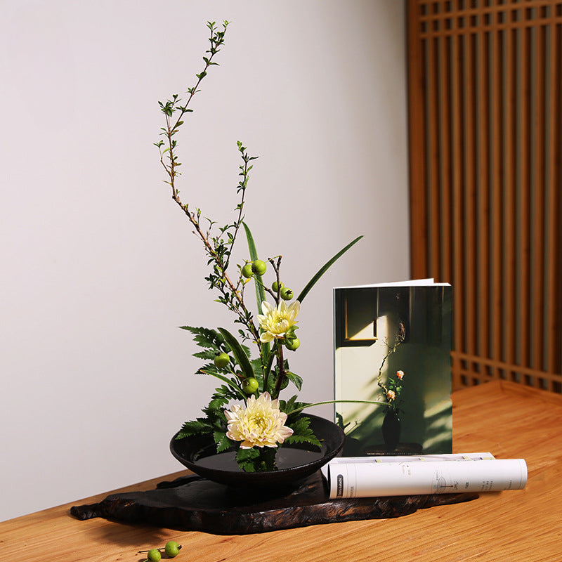 Grand vase Ikebana à trois pieds de style japonais Gohobi 008