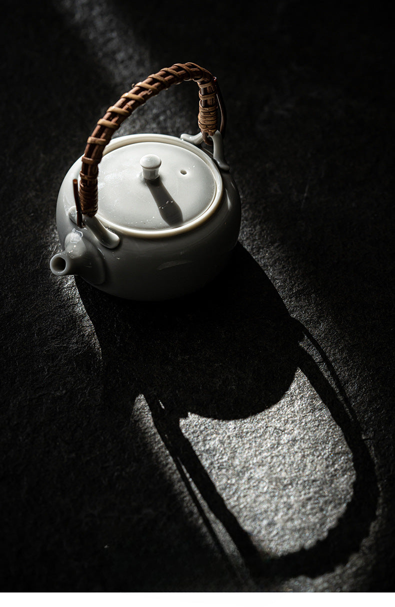 Théière japonaise Gohobi gris glacé et vert 006