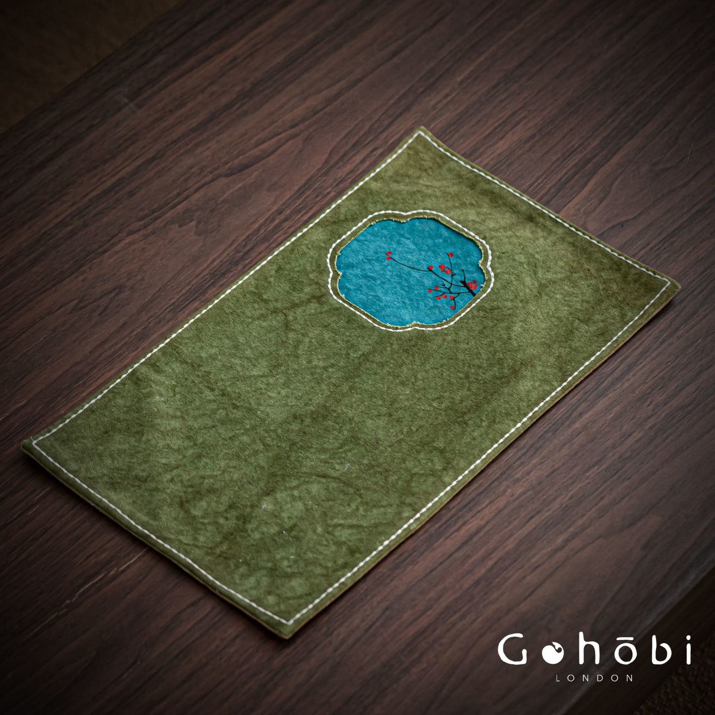 Gohobi Hand-Painted Tea Table Runner – Zen Style Tea Table Cloth