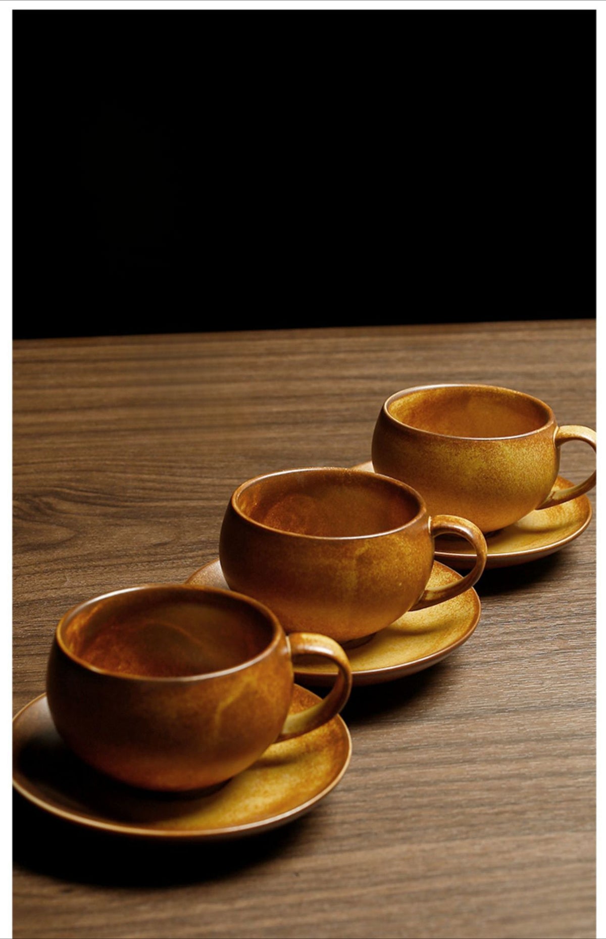 Gohobi Tasse à café japonaise faite à la main avec soucoupe 007
