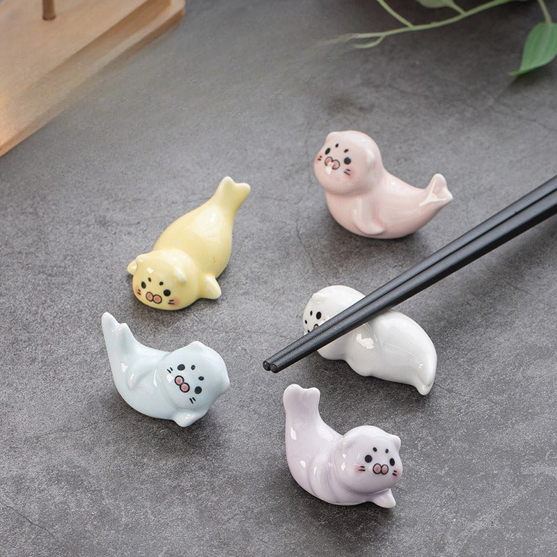 Gohobi Seal & Sea Lion Series Ceramic Chopstick Rest