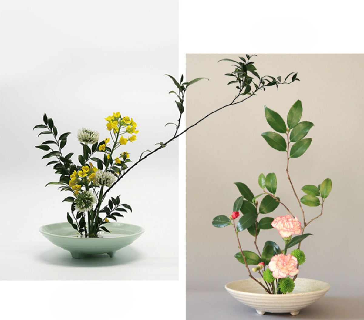 Grand vase Ikebana à trois pieds de style japonais Gohobi 008
