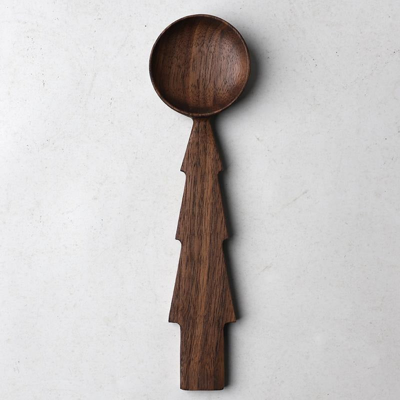 Cuillère en bois faite à la main en forme d'arbre Gohobi 004