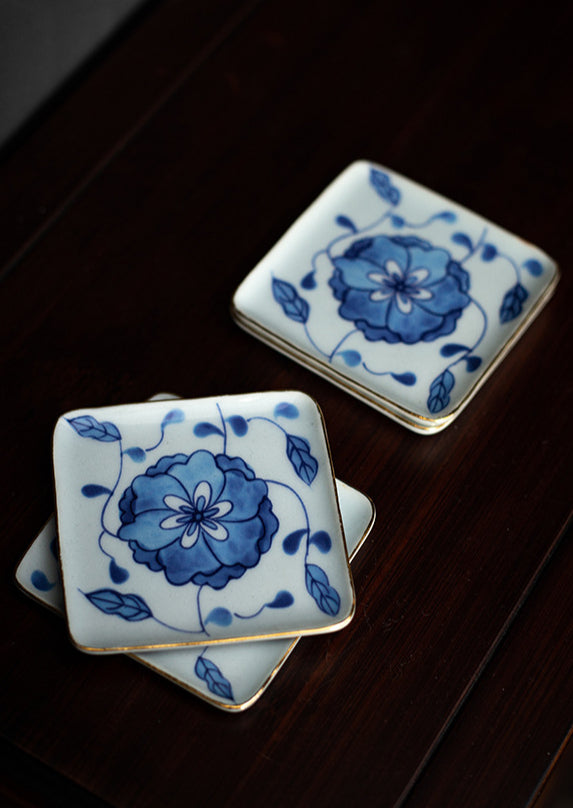 Gohobi Blue and White Porcelain Coaster
