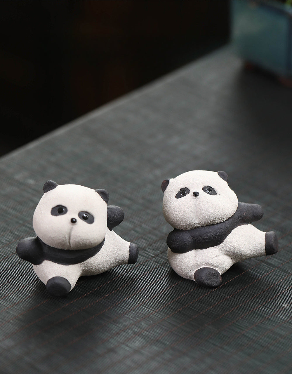 Gohobi fait à la main en céramique YiXing argile Gongfu Panda ornement thé animal de compagnie