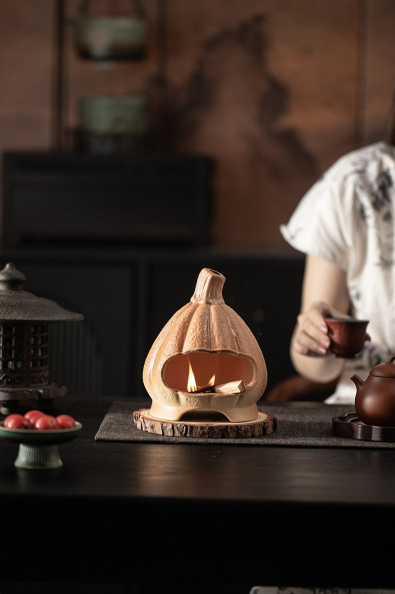 Gohobi Pumpkin Ceramic Aromatherapy Fireplace Burner