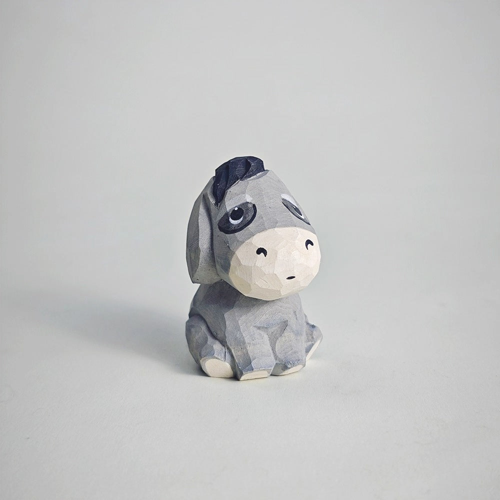 Gohobi Hand-Carved Little Donkey Figurine