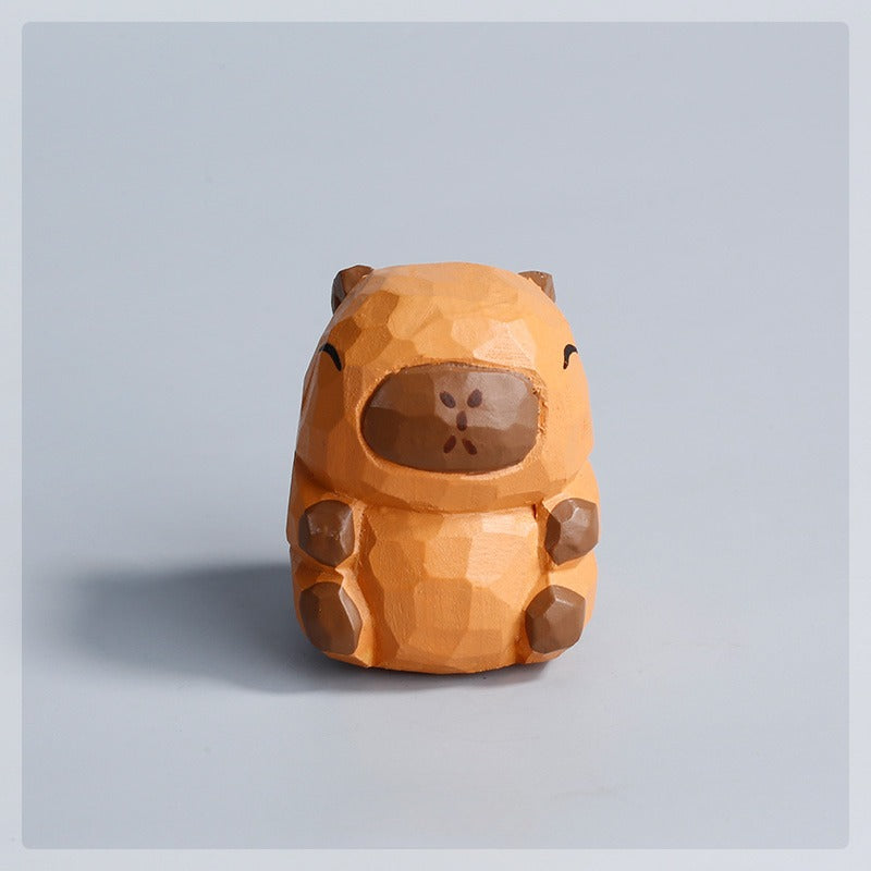 Ornement capybara en bois fait à la main Gohobi