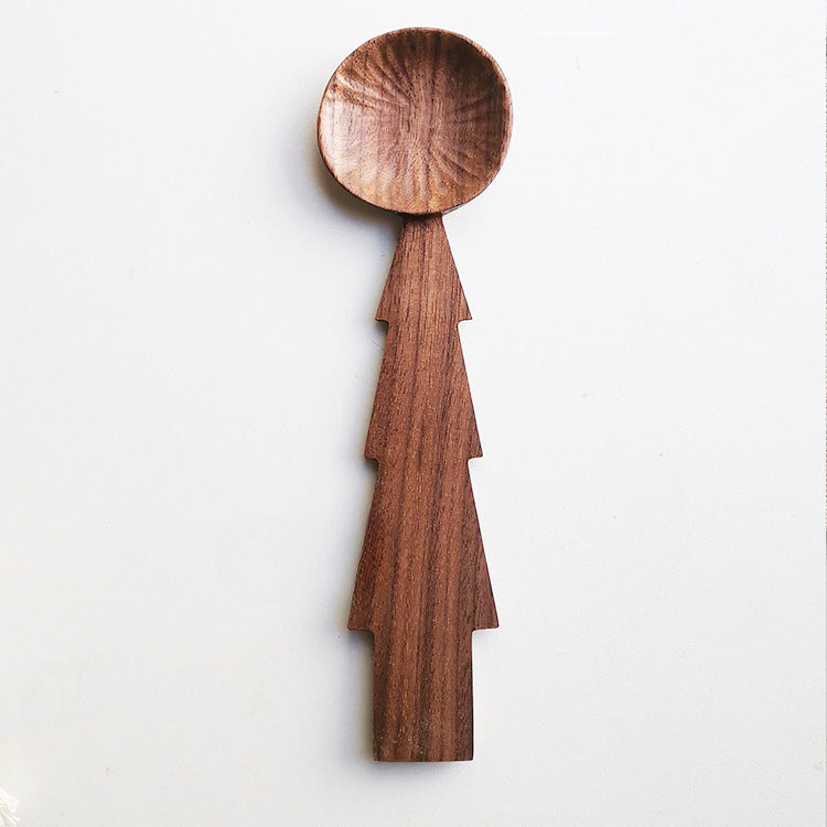 Cuillère en bois faite à la main en forme d'arbre Gohobi 004