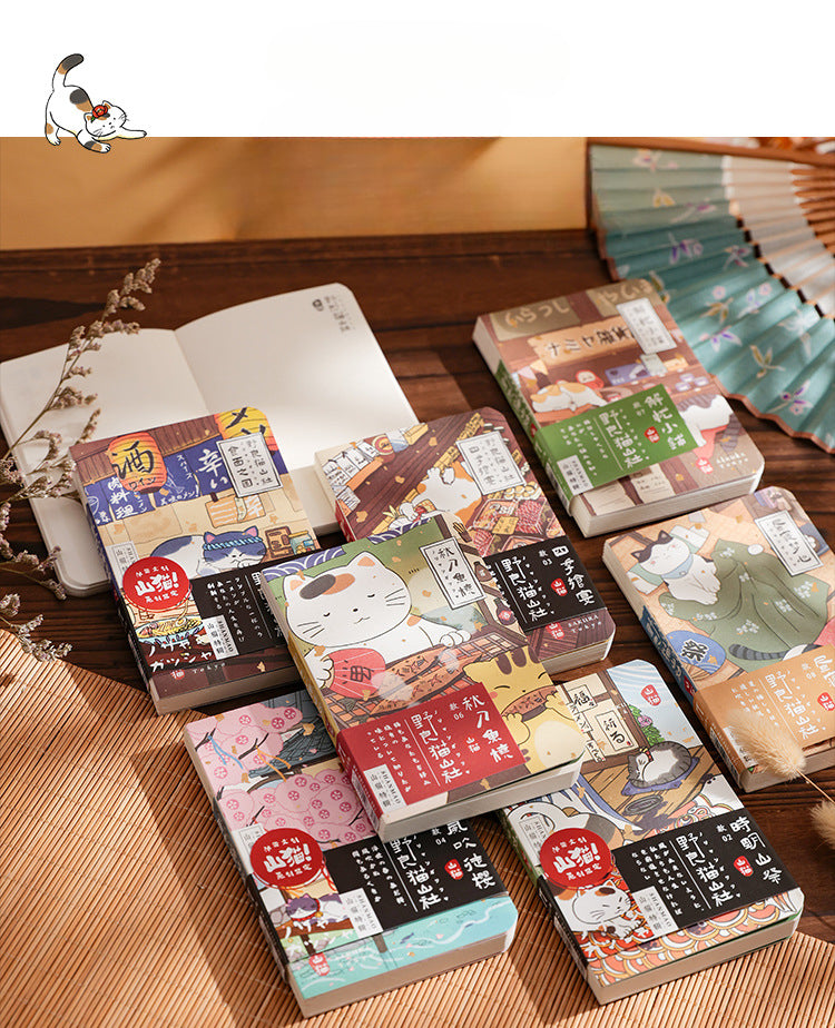 Gohobi Japanese Cat Magnetic Notebook, Monthly Planner, Study Notebook, Pocket Diary