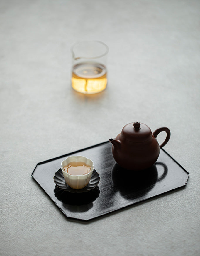 Plateau rectangulaire en fer noir style japonais Gohobi Wabi-Sabi 008