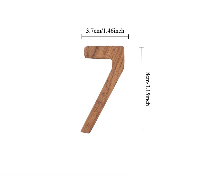 Gohobi Walnut Wood Number Wall Decor