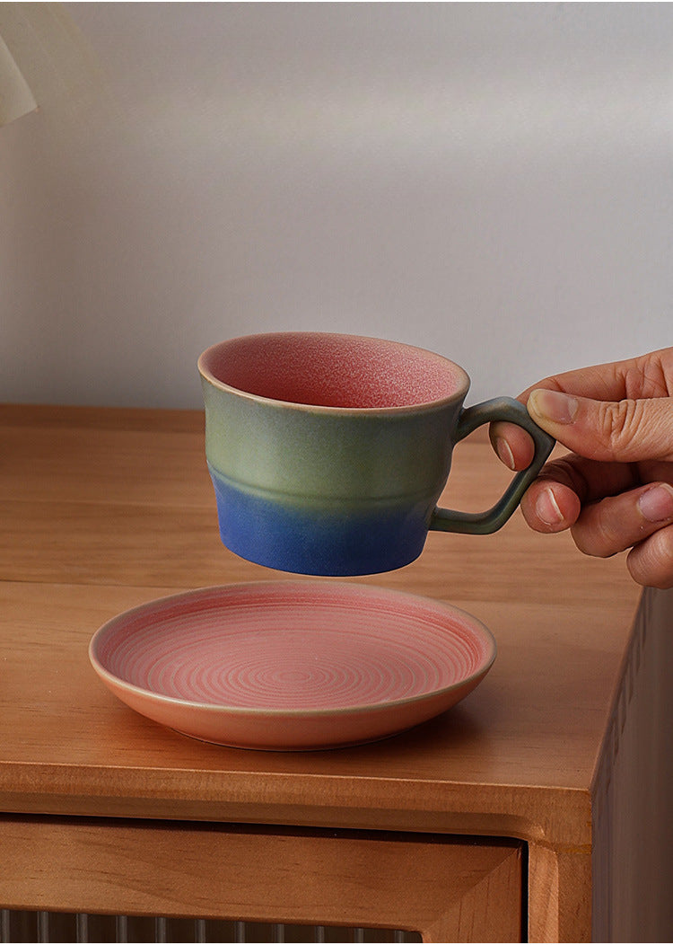 Gohobi Tasse à café japonaise faite à la main avec soucoupe 010