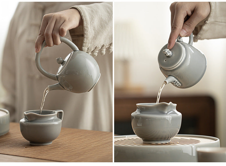 Gohobi Japanese Style Ice Grey and Green Tea Set 001