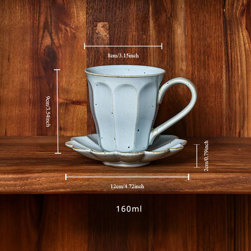 Ensemble de tasses à café et soucoupes en grès faites à la main par Gohobi