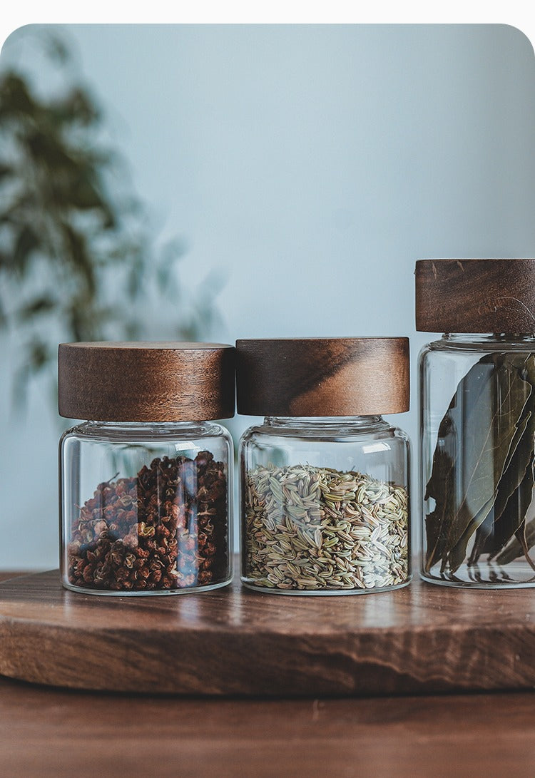 Gohobi Wooden Lid Sealed Container Storage