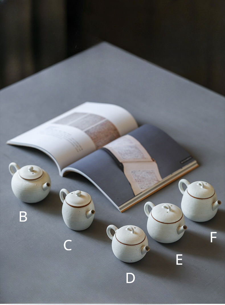 Gohobi Handmade Pulverised Kohiki White Teapots