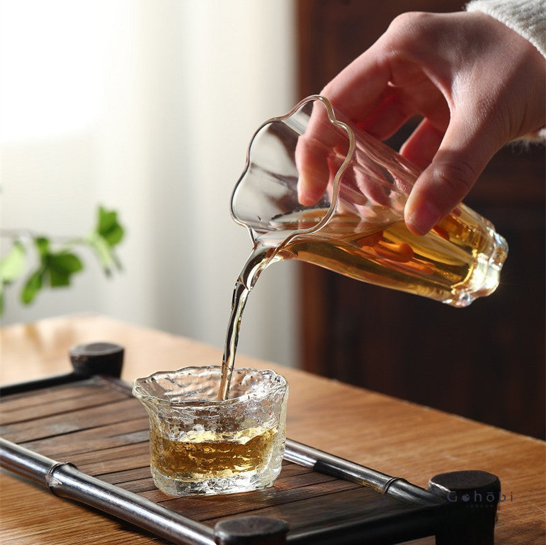 Gohobi Handmade Wabi Sabi Round and Square Glass Tea Cup