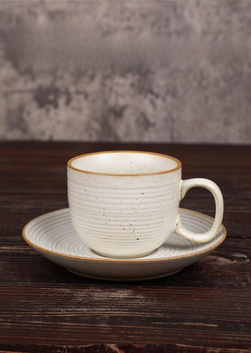 Ensemble tasse à café et soucoupe en grès japonais vintage fait main Gohobi