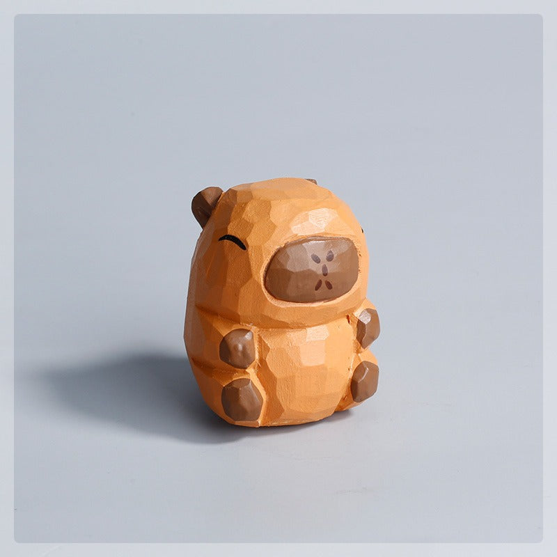 Ornement capybara en bois fait à la main Gohobi