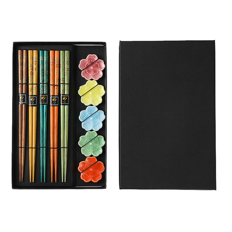 Ensemble de porte-baguettes en forme de lapin en jade à fleurs dorées de style japonais, coffret cadeau pour baguettes haut de gamme pour la fête de la mi-automne, serpillière à baguettes en céramique, sens haut de gamme pour la maison