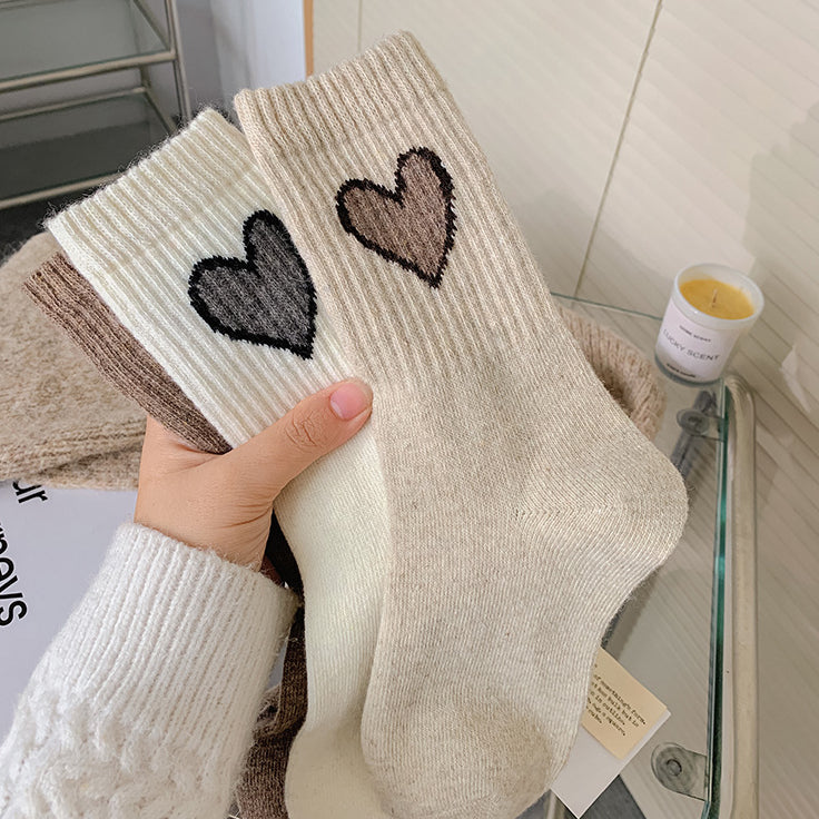 Chaussettes en laine Gohobi en forme de cœur