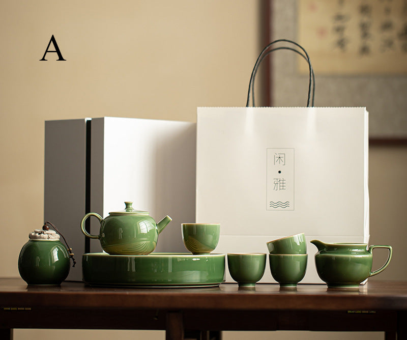 Gohobi Japanese Style Ice Grey and Green Tea Set 001