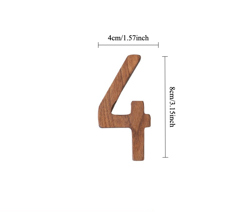 Gohobi Walnut Wood Number Wall Decor