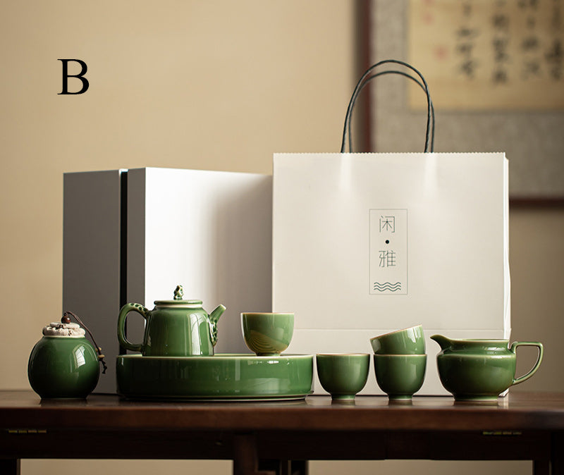 Gohobi Japanese Style Ice Grey and Green Tea Set 001