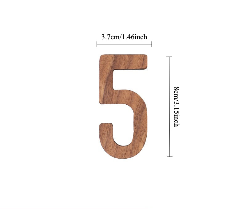 Gohobi Walnut Wood Number Wall Decor