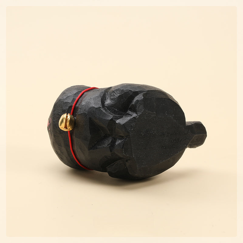 Gohobi Handcrafted Large Wooden Black Cat Ornament